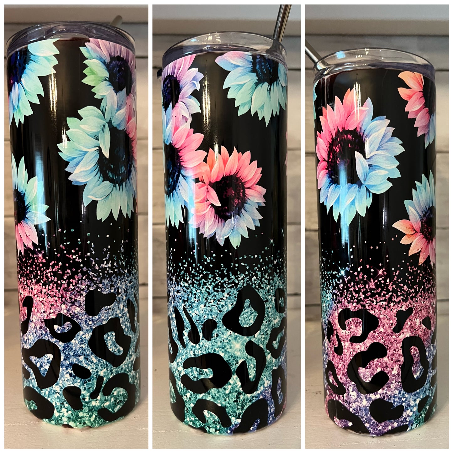 Sunflower Cheetah  20 oz Tumbler