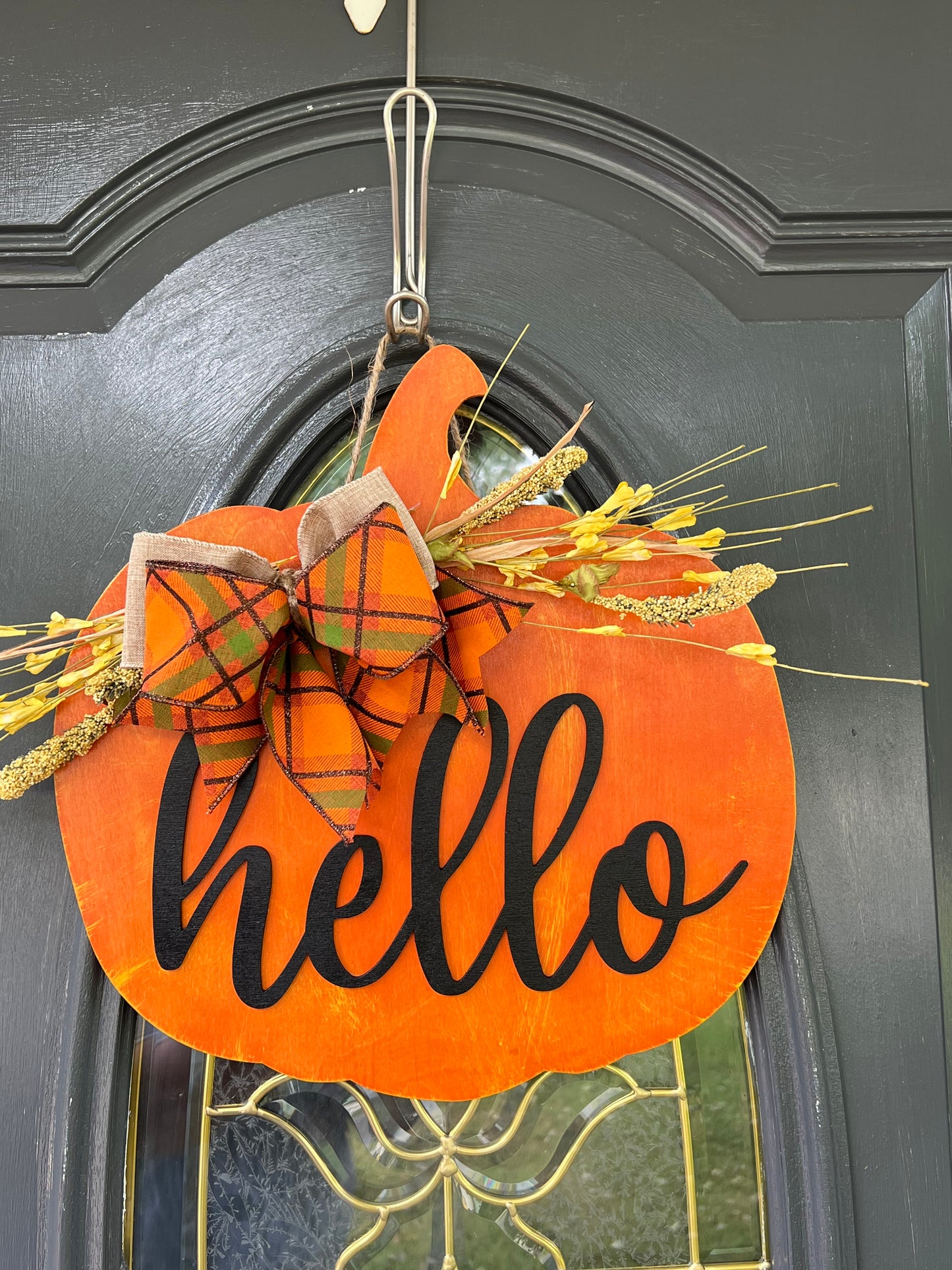 Pumpkin door hanger