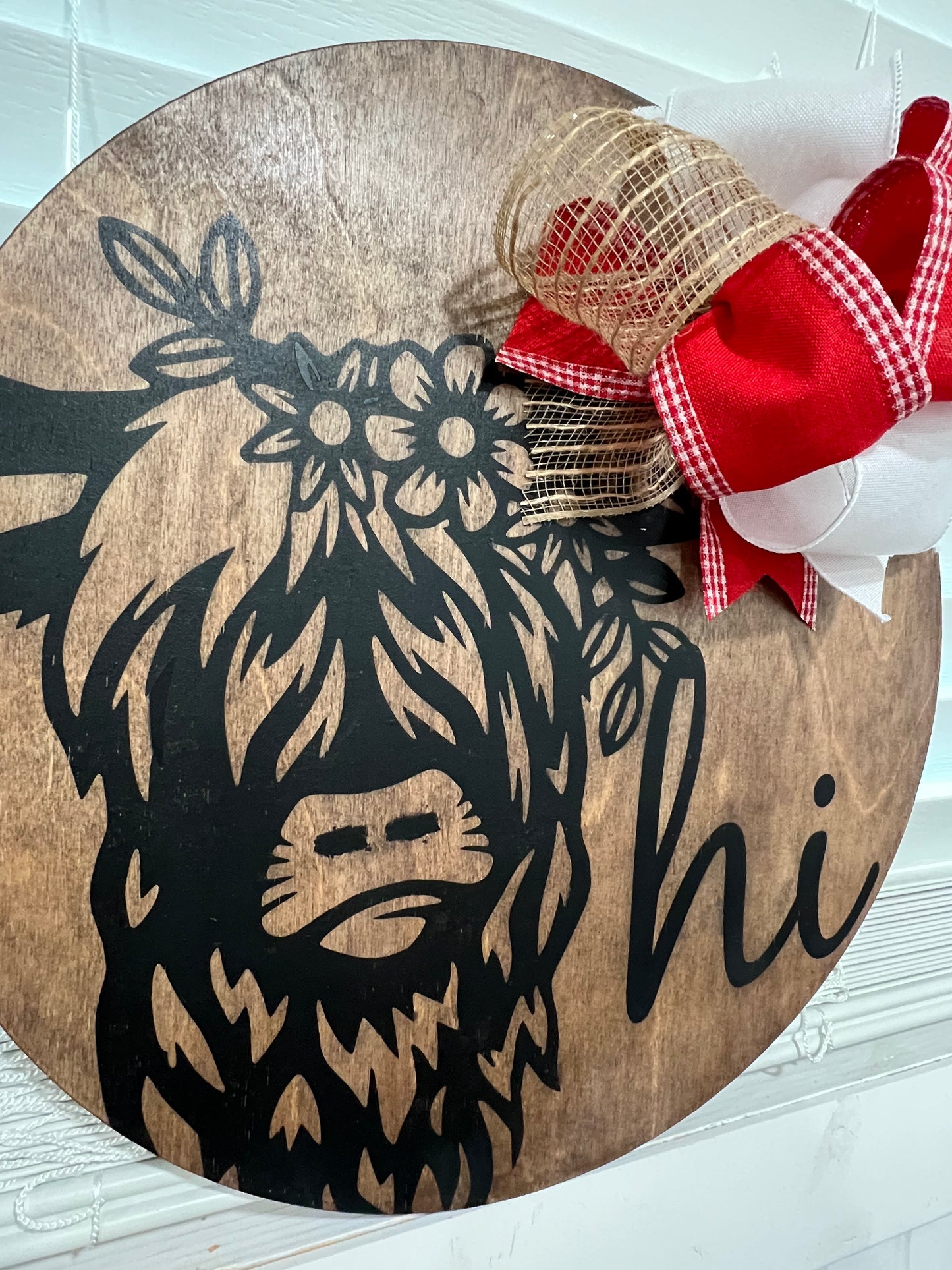 Highland Cow Door Round