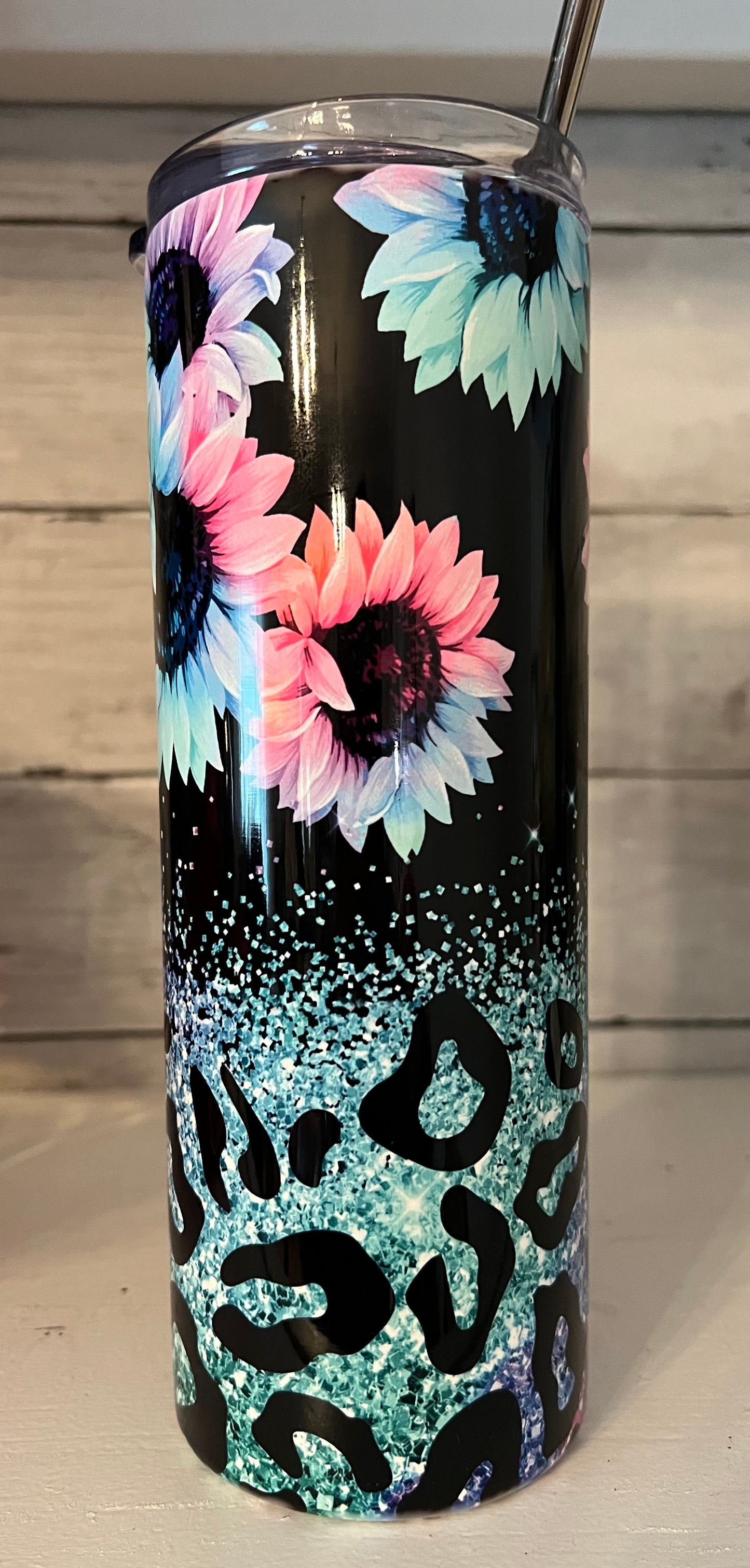 Sunflower Cheetah  20 oz Tumbler