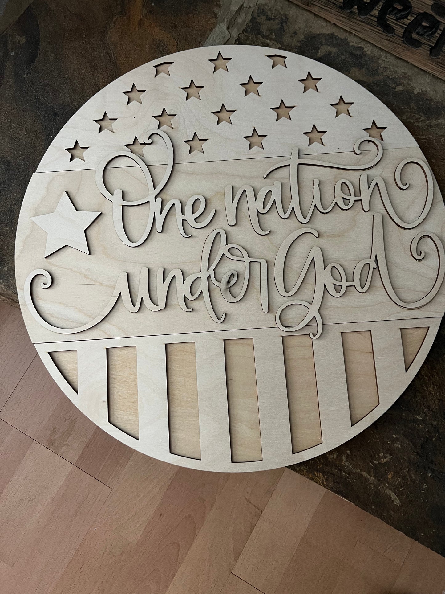 One Nation Door Round DIY Blank