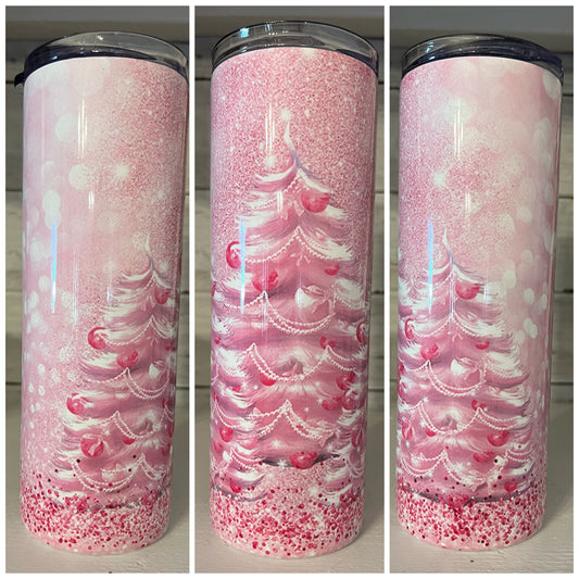 Pink Christmas Tree Tumbler