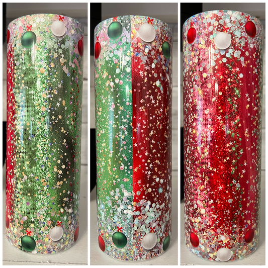 Glitter Christmas 20 oz Tumbler