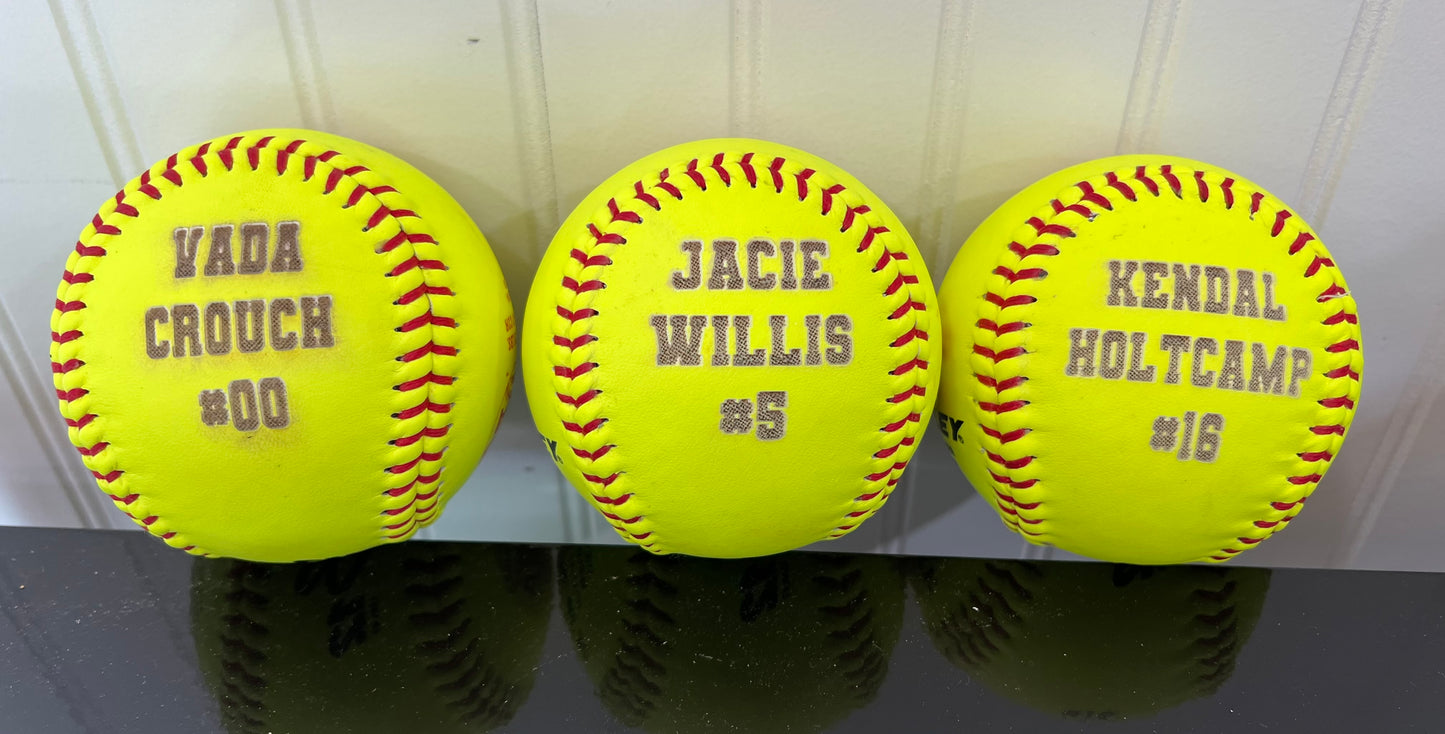 Softball / Baseball Engraved Personalized