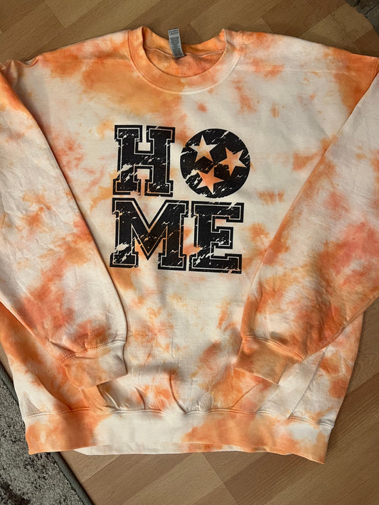 Home tye dye orange sweatshirt