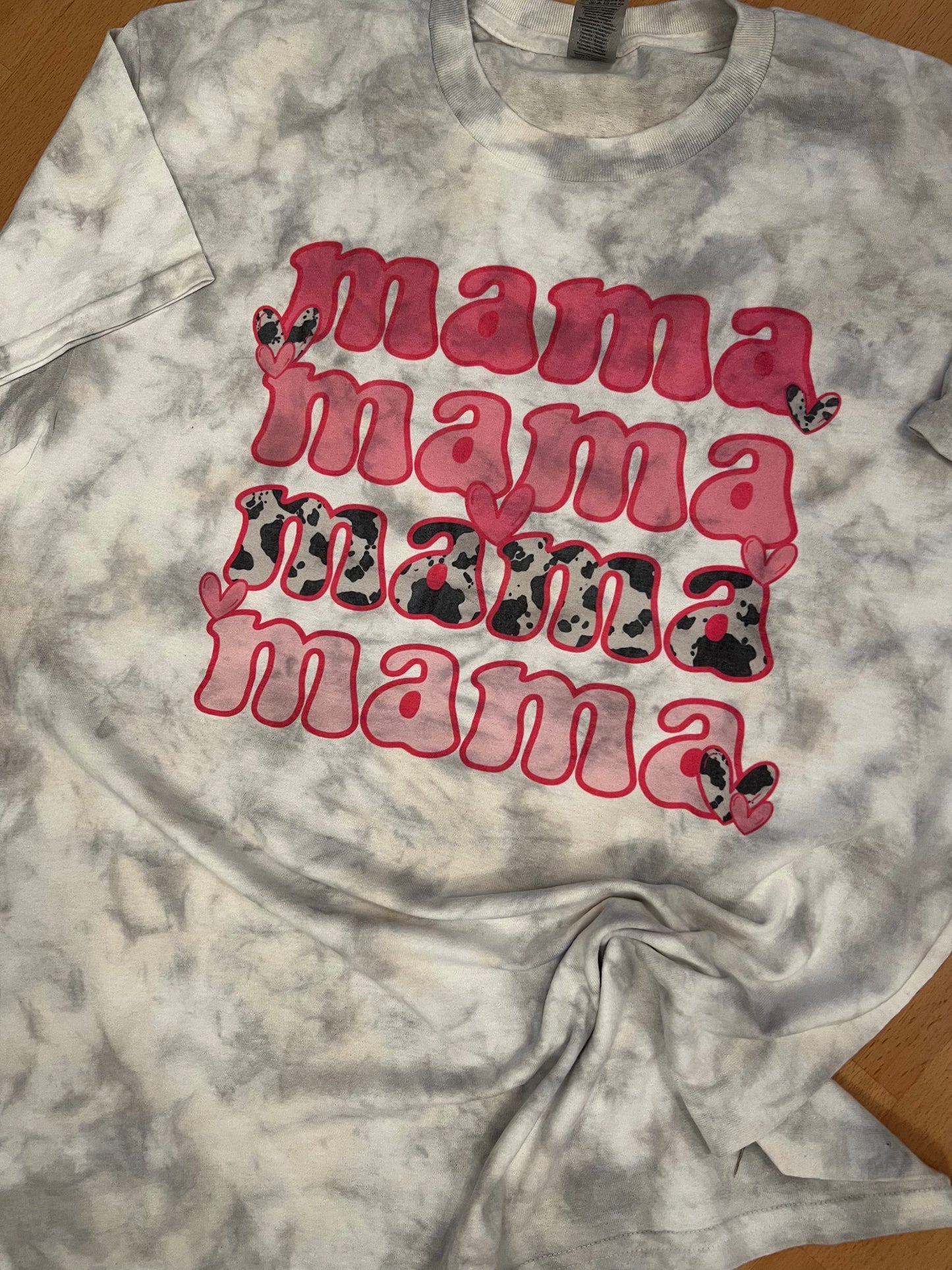 Mama Pink Cow Print Tee