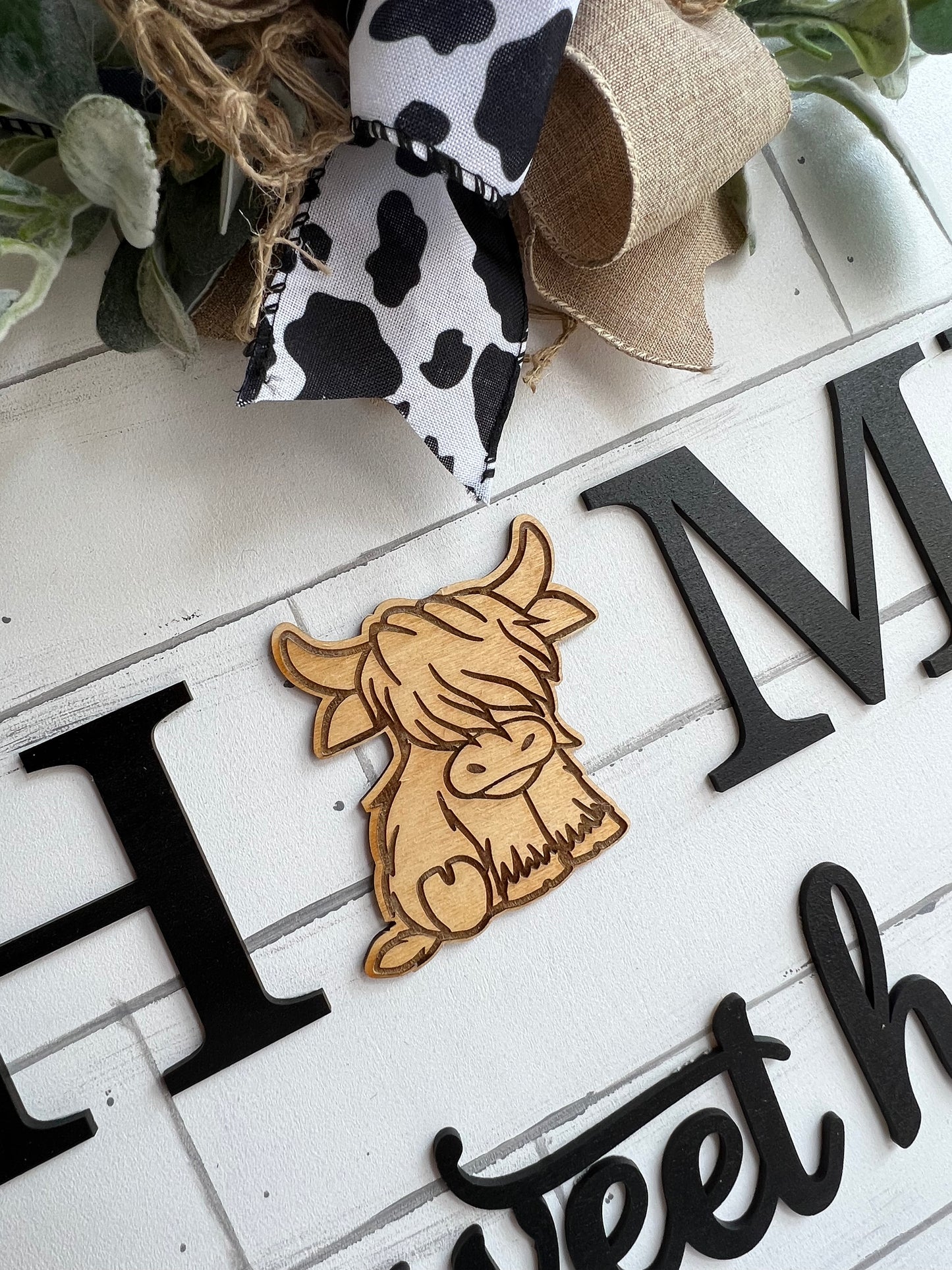 Highland Cow Home Door Decor